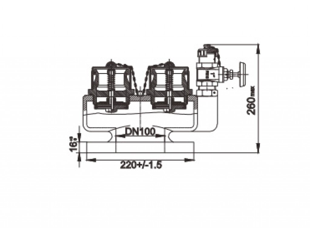 ช่องระบายอากาศปั๊มดับเพลิง 2 ways breeching inlet F09